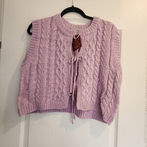 Blakeley Designs Lilac Cable Knit Sweater Vest One Size BNWT